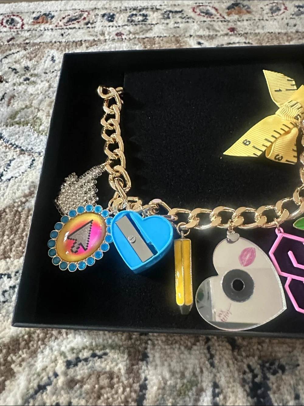 BETSEY JOHNSON Back to School Multiple School Supplies Charms Necklace